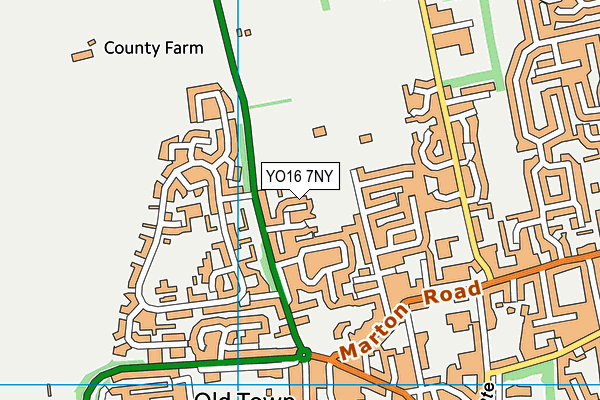 YO16 7NY map - OS VectorMap District (Ordnance Survey)