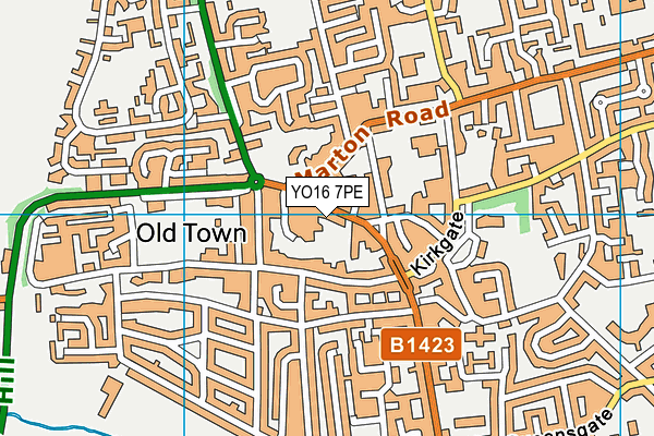 YO16 7PE map - OS VectorMap District (Ordnance Survey)