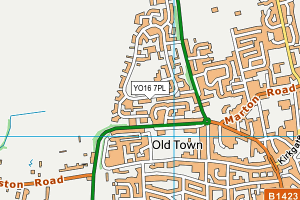 YO16 7PL map - OS VectorMap District (Ordnance Survey)