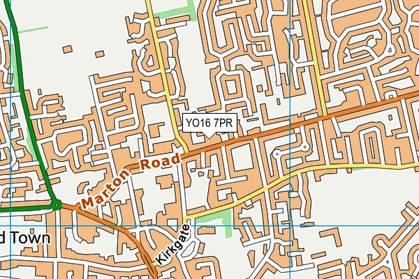 YO16 7PR map - OS VectorMap District (Ordnance Survey)