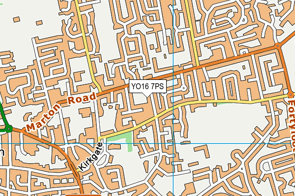 YO16 7PS map - OS VectorMap District (Ordnance Survey)