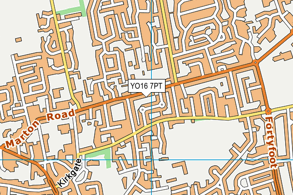 YO16 7PT map - OS VectorMap District (Ordnance Survey)