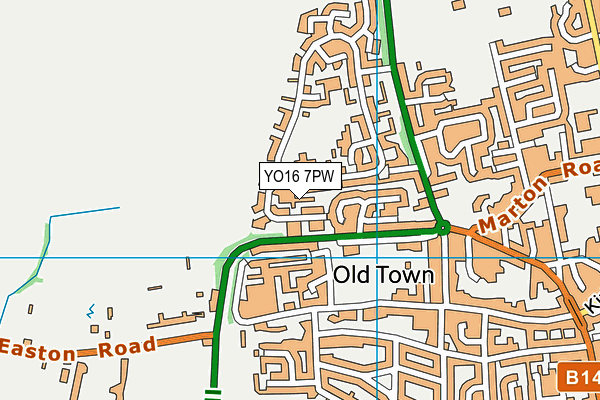 YO16 7PW map - OS VectorMap District (Ordnance Survey)