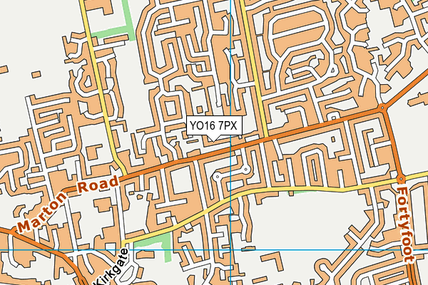 YO16 7PX map - OS VectorMap District (Ordnance Survey)