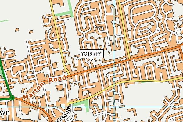 YO16 7PY map - OS VectorMap District (Ordnance Survey)