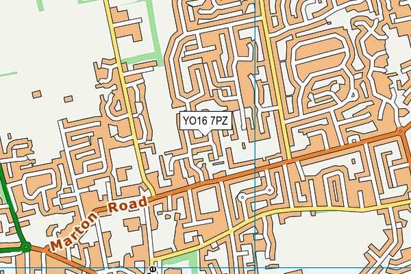 YO16 7PZ map - OS VectorMap District (Ordnance Survey)