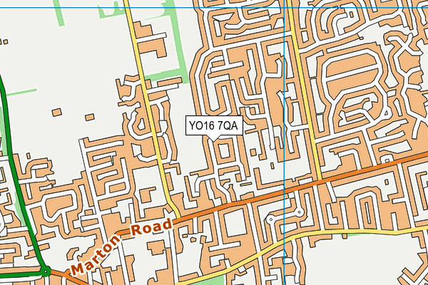 YO16 7QA map - OS VectorMap District (Ordnance Survey)