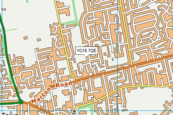YO16 7QE map - OS VectorMap District (Ordnance Survey)