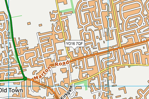 YO16 7QF map - OS VectorMap District (Ordnance Survey)