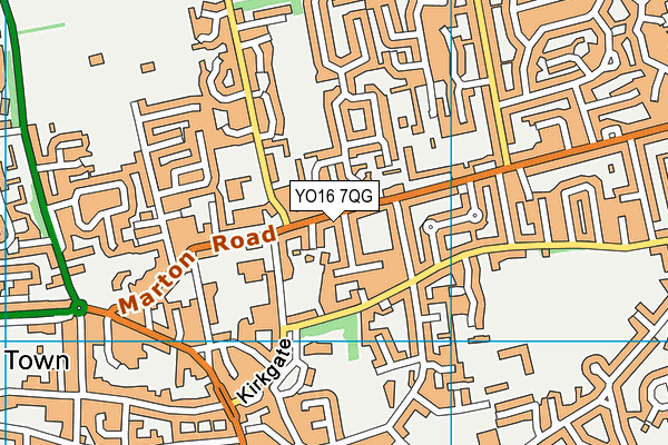 YO16 7QG map - OS VectorMap District (Ordnance Survey)