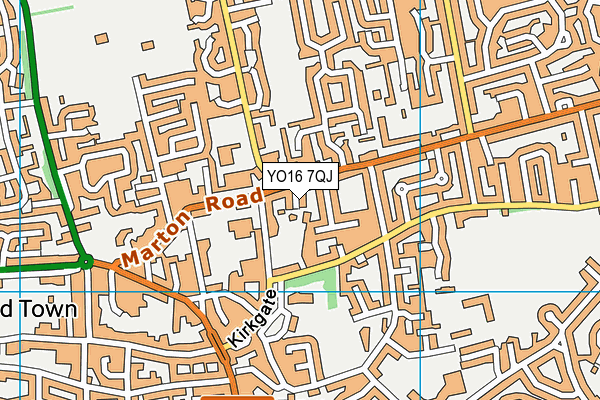 YO16 7QJ map - OS VectorMap District (Ordnance Survey)