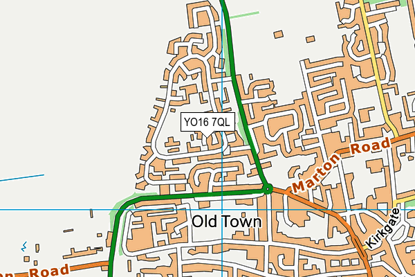 YO16 7QL map - OS VectorMap District (Ordnance Survey)