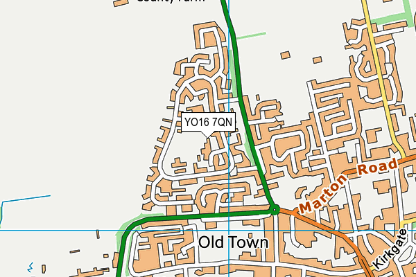 YO16 7QN map - OS VectorMap District (Ordnance Survey)