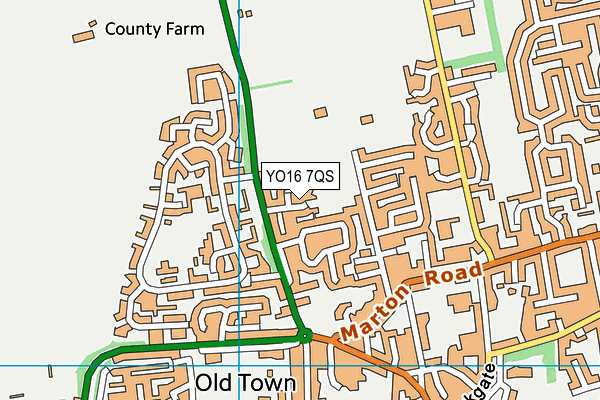 YO16 7QS map - OS VectorMap District (Ordnance Survey)