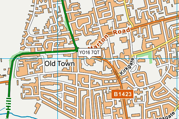 YO16 7QT map - OS VectorMap District (Ordnance Survey)