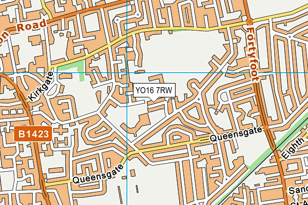 YO16 7RW map - OS VectorMap District (Ordnance Survey)