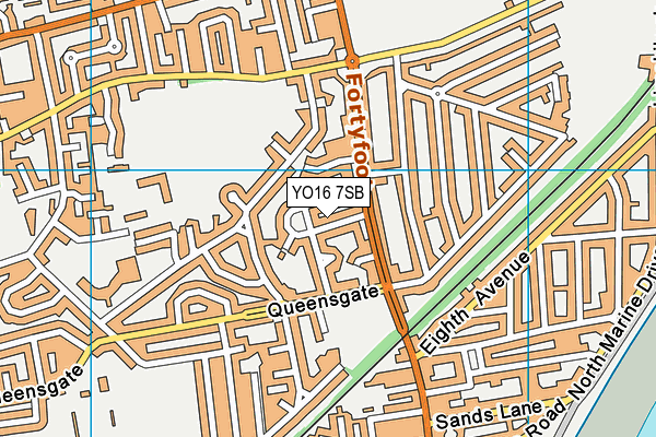 YO16 7SB map - OS VectorMap District (Ordnance Survey)