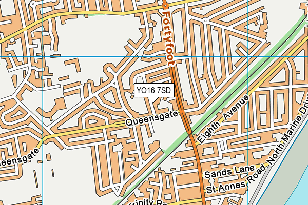YO16 7SD map - OS VectorMap District (Ordnance Survey)