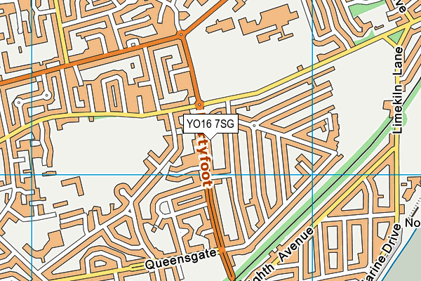 YO16 7SG map - OS VectorMap District (Ordnance Survey)