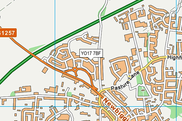 YO17 7BF map - OS VectorMap District (Ordnance Survey)