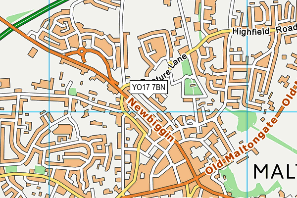 YO17 7BN map - OS VectorMap District (Ordnance Survey)