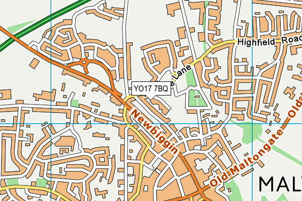 YO17 7BQ map - OS VectorMap District (Ordnance Survey)