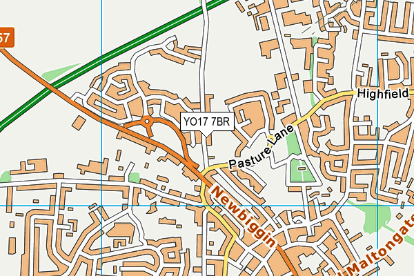 YO17 7BR map - OS VectorMap District (Ordnance Survey)