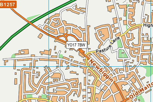 YO17 7BW map - OS VectorMap District (Ordnance Survey)