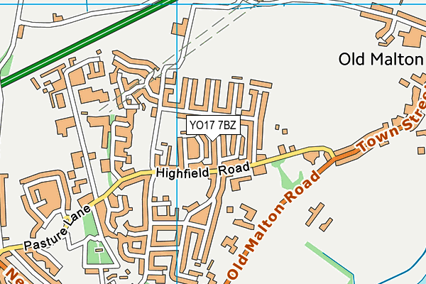YO17 7BZ map - OS VectorMap District (Ordnance Survey)