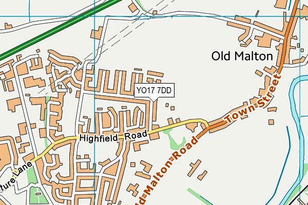 YO17 7DD map - OS VectorMap District (Ordnance Survey)