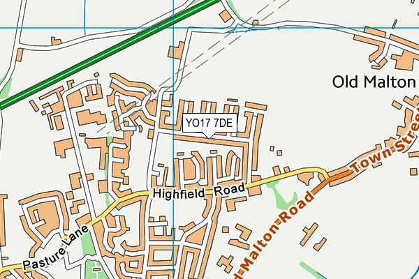 YO17 7DE map - OS VectorMap District (Ordnance Survey)