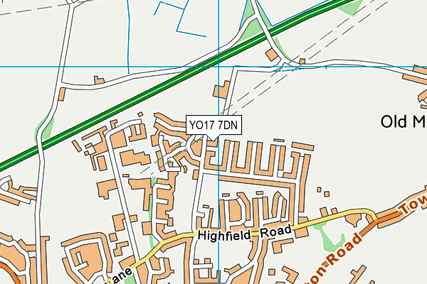 YO17 7DN map - OS VectorMap District (Ordnance Survey)