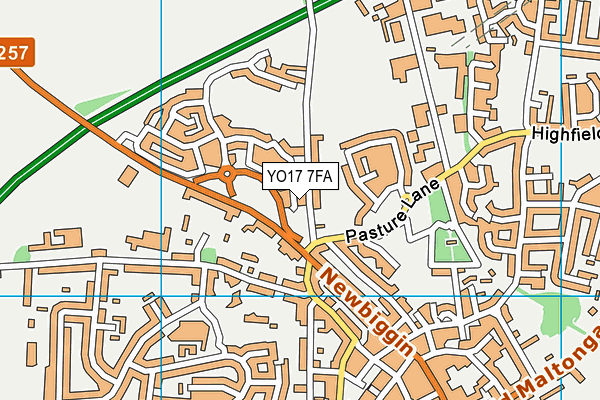 YO17 7FA map - OS VectorMap District (Ordnance Survey)