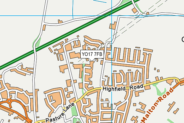 YO17 7FB map - OS VectorMap District (Ordnance Survey)