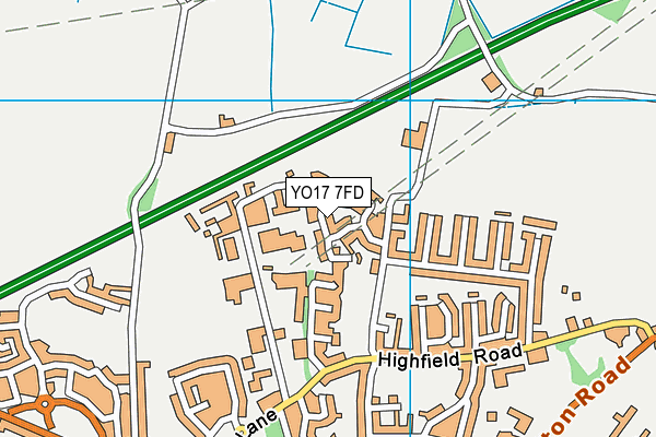 YO17 7FD map - OS VectorMap District (Ordnance Survey)