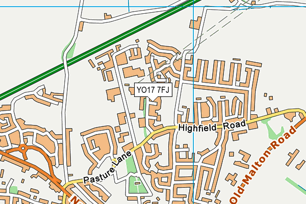 YO17 7FJ map - OS VectorMap District (Ordnance Survey)