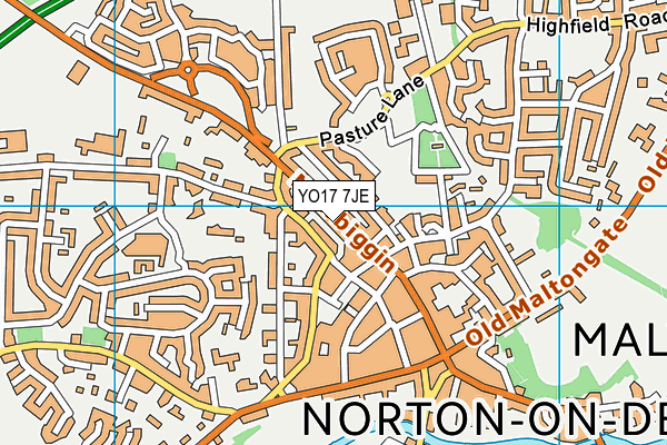 YO17 7JE map - OS VectorMap District (Ordnance Survey)