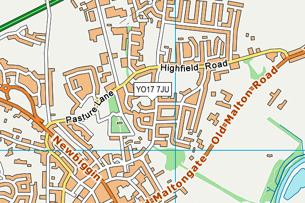 YO17 7JU map - OS VectorMap District (Ordnance Survey)