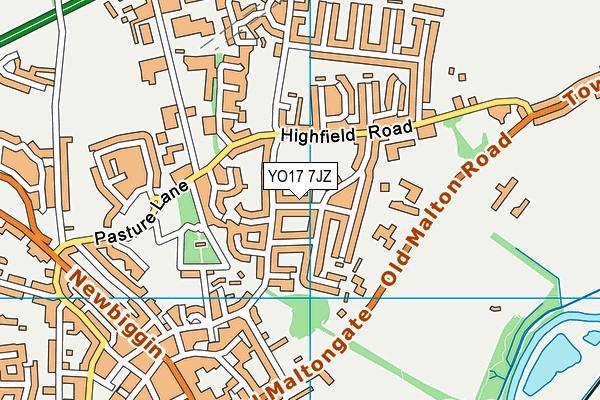 YO17 7JZ map - OS VectorMap District (Ordnance Survey)