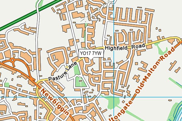 YO17 7YW map - OS VectorMap District (Ordnance Survey)