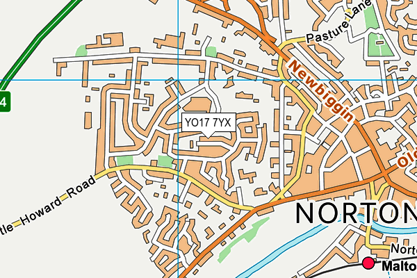 YO17 7YX map - OS VectorMap District (Ordnance Survey)