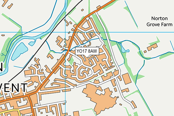 YO17 8AW map - OS VectorMap District (Ordnance Survey)