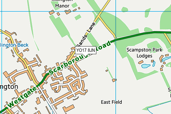 YO17 8JN map - OS VectorMap District (Ordnance Survey)