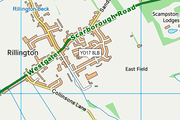 YO17 8LB map - OS VectorMap District (Ordnance Survey)