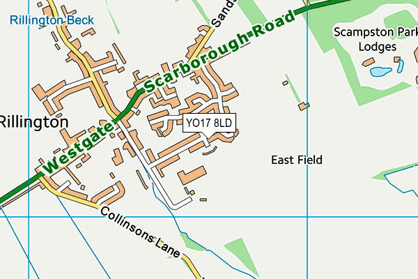 YO17 8LD map - OS VectorMap District (Ordnance Survey)