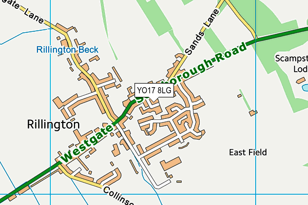 YO17 8LG map - OS VectorMap District (Ordnance Survey)