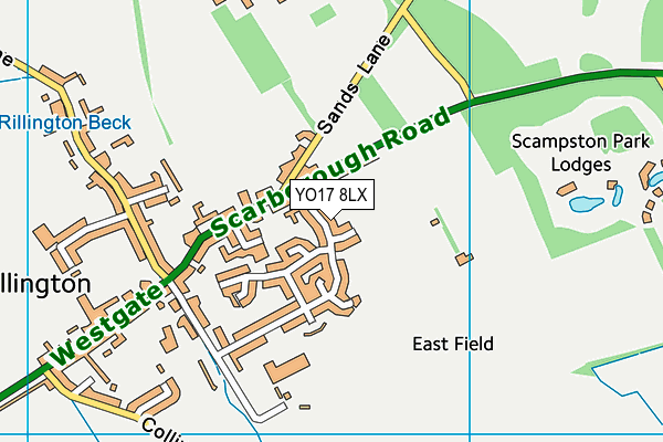 YO17 8LX map - OS VectorMap District (Ordnance Survey)