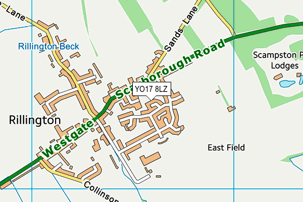 YO17 8LZ map - OS VectorMap District (Ordnance Survey)