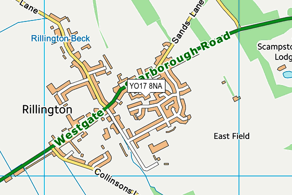 YO17 8NA map - OS VectorMap District (Ordnance Survey)