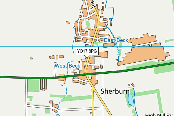 Sherburn Church of England Voluntary Controlled Primary School map (YO17 8PG) - OS VectorMap District (Ordnance Survey)